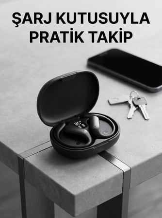 Kulak Kancalı Kablosuz Bluetooth Kulaklık Dijital Göstergeli Şarj Kutulu