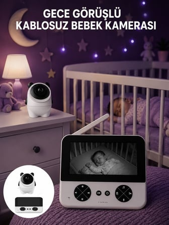 Kablosuz Bebek Kamera Sistemi Ninni ve Alarm Özellikli Yeni Nesil