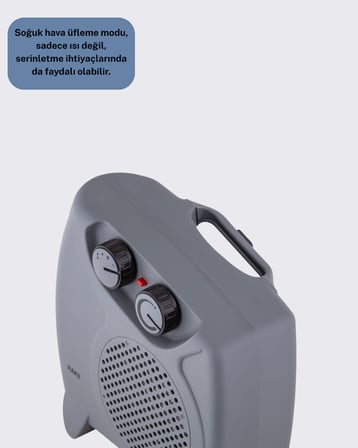 Taşınabilir Fanlı Isıtıcı Elektrikli Termik Korumalı Oda Isıtıcı