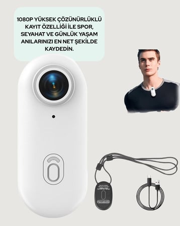 360° Klipsli Manyetik Spor Kamera Yüksek Çözünürlük Yeni Nesil