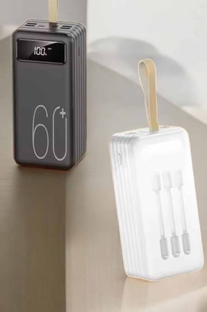 Powerbank 60.000 Mah Hızlı Şarj 4 Çıkışlı Uzun Şarj Süreli Dijital Göster