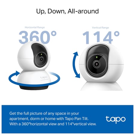 TP-LINK Tapo TC72 (C220) 2K QHD 40Mpix İç Mekan WiFi 9Mt. Gece Görüşü 360 Dön