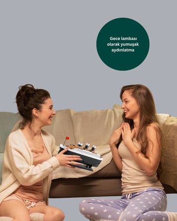 Dekoratif Gemi Modeli 7 Renk Işıklı Hava Nemlendirici ve Oda Kokusu Difüzörü Y