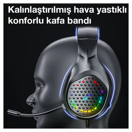 XMOWi R1 Gaming Mikrofonlu RGB Oyuncu Kulaklığı PC- Dizüstü Ve Ps4-(5775)