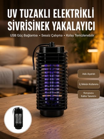 Kimyasal İçermeyen UV Işıklı Böcek ve Sivrisinek Kapanı – Güvenli Kullanı