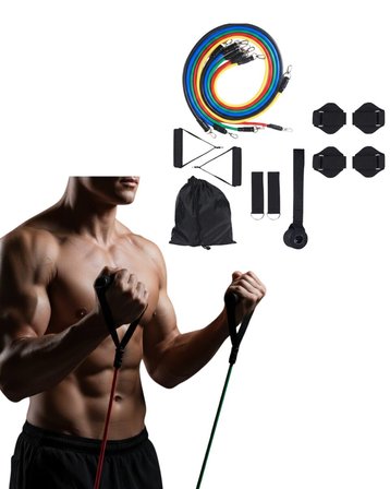 Direnç Seviyeli Pilates Ve Fitness Egzersiz Bandı Seti Kapı Askılı