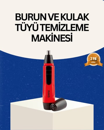 Raks Kırmızı Tüy Temizleme Cihazı Kulak Burun Pilli Ergonomik