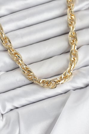 CM Kalın Burgu Model Gold Renk 60 cm Kadın Kolye 5886