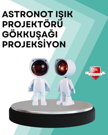 360° Ayarlanabilir Başlıklı Astronot Gece Lambası