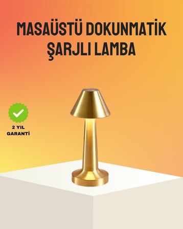 Modern Metal Masa Lambası 3 Işık Renkli Kademesiz Parlaklık Ayarlı