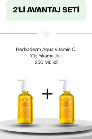 Herbaderm Aqua Vitamin C Yüz Yıkama Jeli 250 ML İkili Set