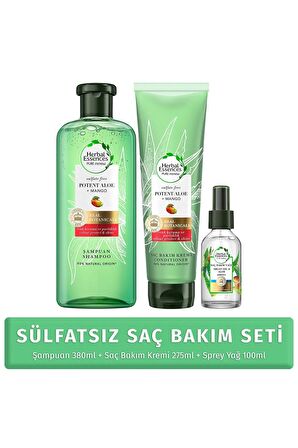 Herbal Essences Mango Sülfatsız Saç Bakım Seti (Şampuan + Krem + Saç Bakım Yağı)