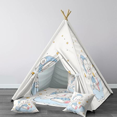 Beyaz Bebek, Çocuk Odası Minderli/Mindersiz Oyun Evi, Çadırı Model 0164