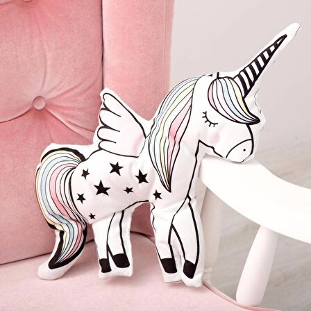 Beyaz Unicorn Bebek, Çocuk Odası Uyku Arkadaşı Peluş Oyuncaklar Model 071