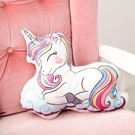 Pembe Unicorn Bebek, Çocuk Odası Uyku Arkadaşı Peluş Oyuncaklar Model 072