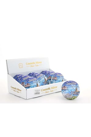 Taşlı İstanbul Tasarımı El Aynası Kalın - 7x7cm