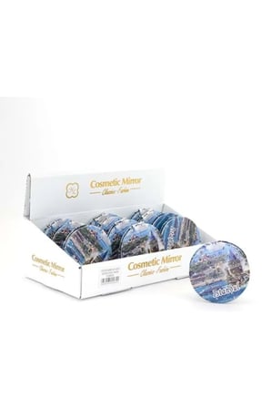 Taşlı İstanbul Tasarımı El Aynası İnce - 7x7cm