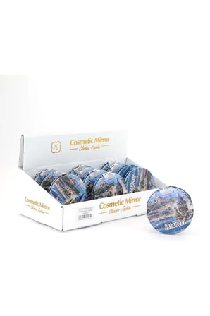 Taşlı İstanbul Tasarımı El Aynası İnce - 7x7cm