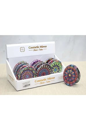 Taşlı El Aynası Oval İnce - 9x6,5cm
