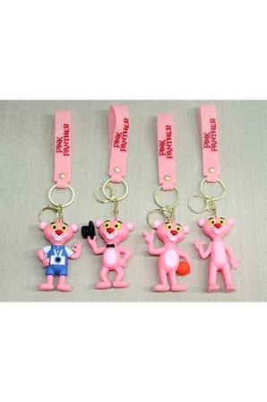 Pembe Panter Silikon Anahtarlık