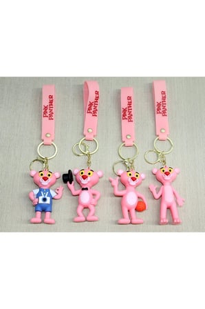 Pembe Panter Silikon Anahtarlık