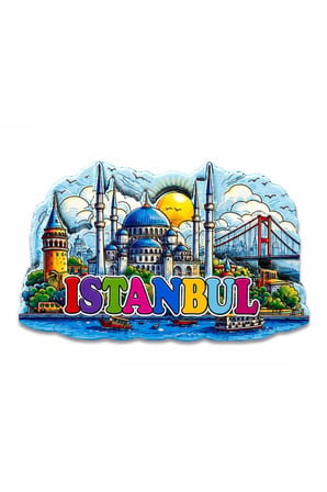 İstanbul Temalı Silikon Buzdolapı Süsü Magnet - 8x7cm