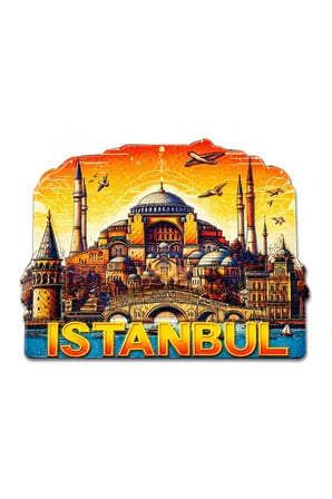 İstanbul Temalı Silikon Buzdolapı Süsü Magnet - 8x7cm