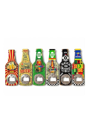 İstanbul Temalı Ahşap Şişe Açacaklı Magnet 3'lü Set