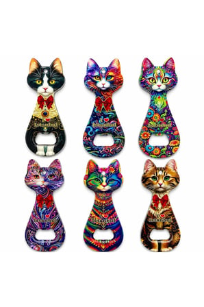 Kedi Tasarımı İstanbul Temalı Buzdolapı Süsü Magnet - 15x7cm