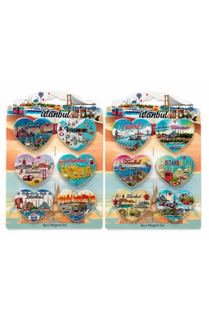 İstanbul Temalı Silikon Buzdolapı Süsü Magnet 6'Lı Set - 5,7x4,8cm