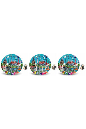 İstanbul Temalı Polyester Magnet 3'lü Set