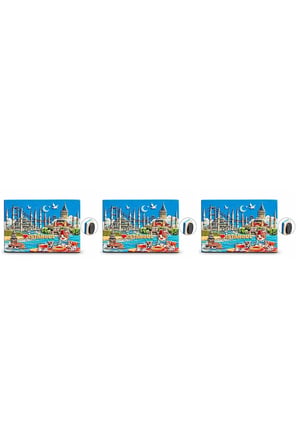 İstanbul Temalı Polyester Magnet 3'lü Set