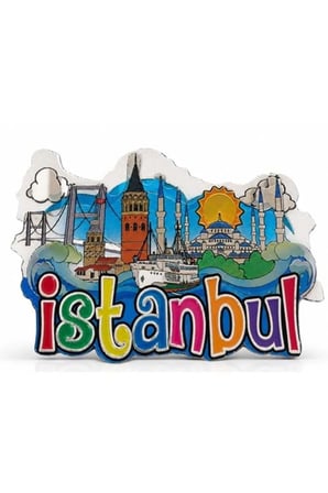 İstanbul Temalı Silikon Buzdolapı Süsü Magnet - 9x6cm