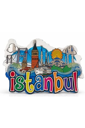 İstanbul Temalı Silikon Buzdolapı Süsü Magnet - 9x6cm
