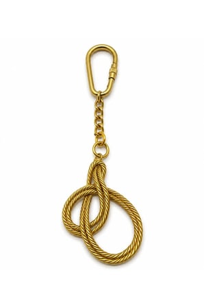 Pirinç Halat Düğümü Anahtarlık - 13cm