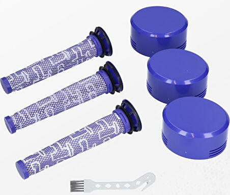 Dyson V8 V7 Motor Filtresi Ve Ön Filtre İçin Uygun, 3 x Adet Hepa Filtre