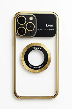 İphone 15 Pro Max Kılıf Kamera Korumalı Magsafe Colourl Gold