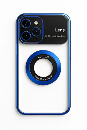İphone 15 Pro Max Kılıf Kamera Korumalı Magsafe Colourl Mavi