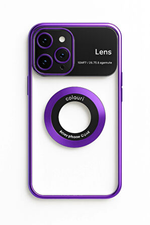 İphone 15 Pro Max Kılıf Kamera Korumalı Magsafe Colourl Mor