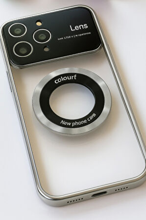 İphone 14 Pro Max Kılıf Kamera Korumalı Magsafe Colourl Gümüş