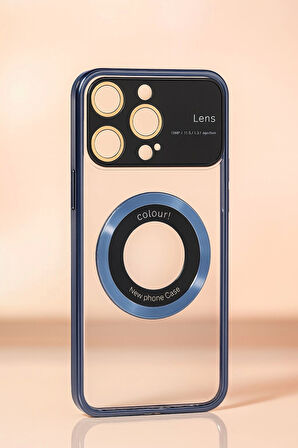 İphone 15 Pro Kılıf Kamera Korumalı Magsafe Colourl Mavi