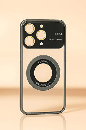 İphone 15 Pro Kılıf Kamera Korumalı Magsafe Colourl Gümüş