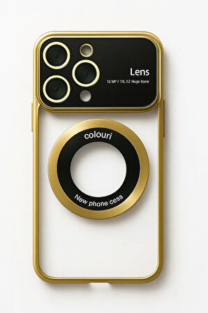İphone 14 Pro Kılıf Kamera Korumalı Magsafe Colourl Gold