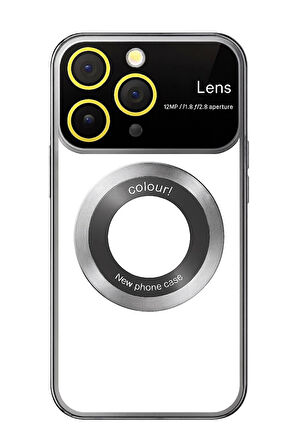 İphone 13 Pro Kılıf Kamera Korumalı Magsafe Colourl Gümüş