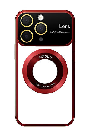 İphone 13 Pro Kılıf Kamera Korumalı Magsafe Colourl Koyu Kırmızı