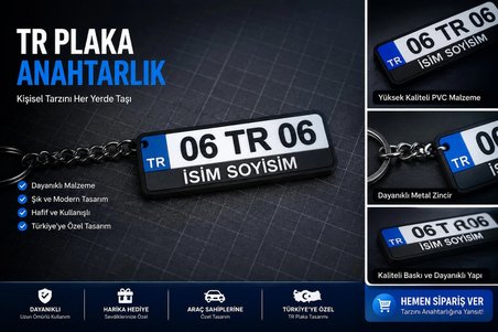3D Anahtarlık Kişiye Özel Plaka Qtop Q-0965