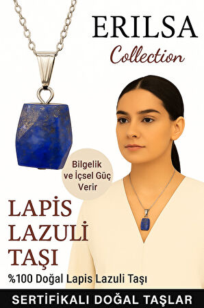 Sertifikalı Fasetli Lapis Lazuli Doğal Taş Kolye - Kadın Erkek İçsel Güç ve Bilgelik Taşı