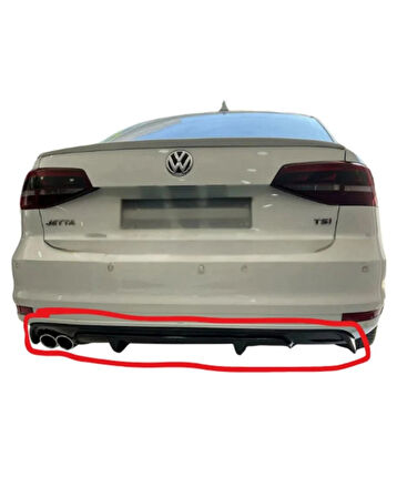  Volkswagen Jetta Makyajlı Kasa 2014 - Sonrası R Difüzör (Plastik) (( PARLAK SİYAH ))