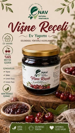 NAV Ev Yapımı Vişne Reçeli 500 Gr