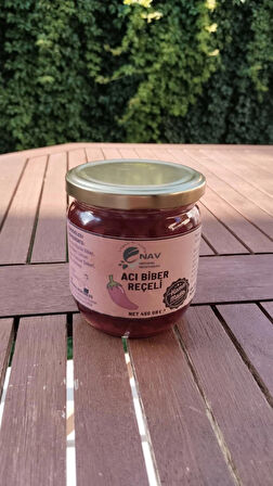 NAV Acı Biber Reçeli Ev Yapımı Katkısız Cam Kavanozda 450 GR